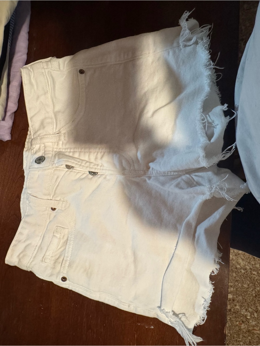 Old Navy White Frayed Hem Denim Shorts